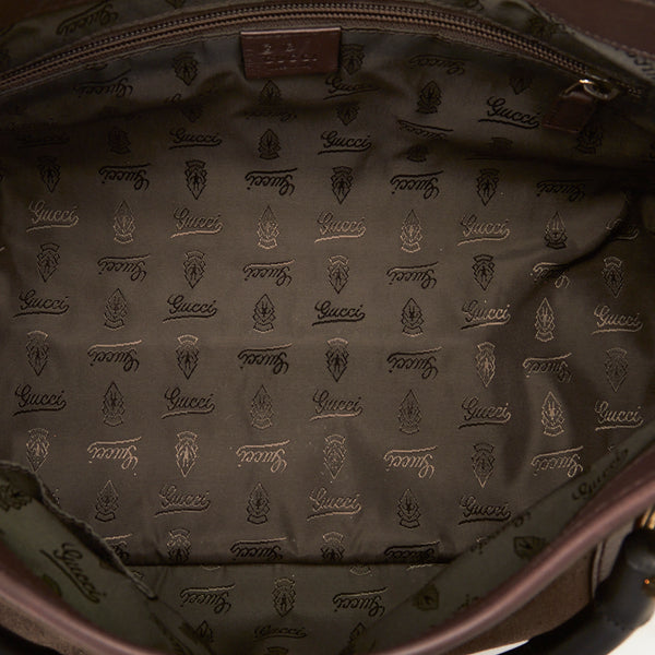 グッチ バンブー ハンドバッグ ショルダーバッグ 257302 ブラウン キャンバス レザー レディース GUCCI 【中古】