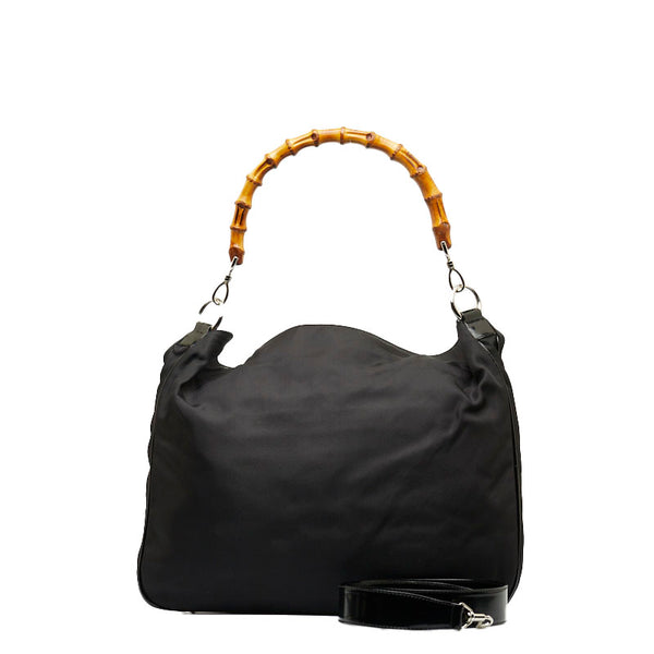 グッチ バンブー ハンドバッグ ショルダーバッグ 2WAY 001 2123 1577 ブラック ナイロン レディース GUCCI 【中古】