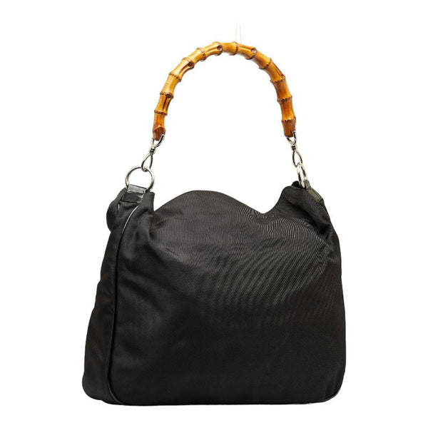 グッチ バンブー ハンドバッグ ショルダーバッグ 2WAY 001 2123 1577 ブラック ナイロン レディース GUCCI 【中古】