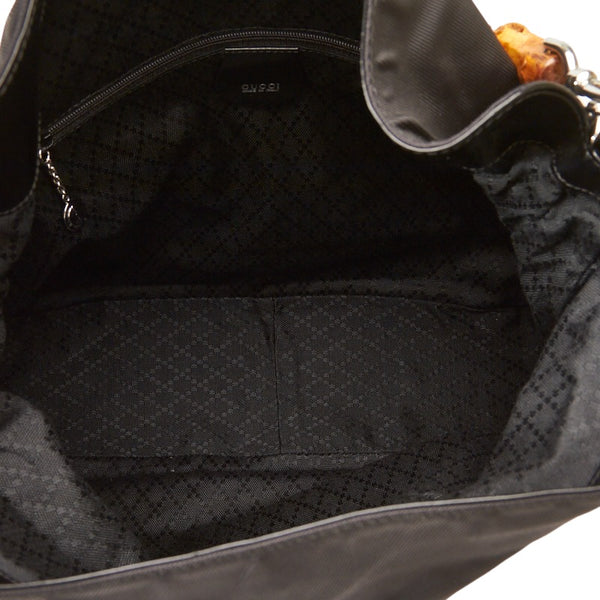 グッチ バンブー ハンドバッグ ショルダーバッグ 2WAY 001 2123 1577 ブラック ナイロン レディース GUCCI 【中古】