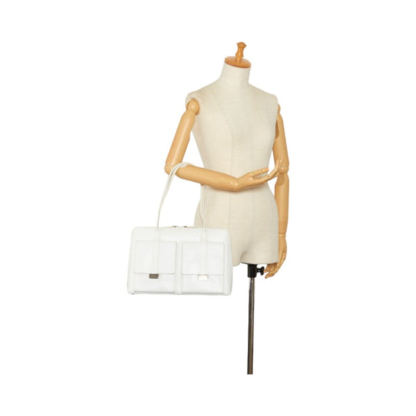 グッチ シルバー金具 ハンドバッグ ショルダーバッグ 002 1045 ホワイト レザー レディース GUCCI 【中古】