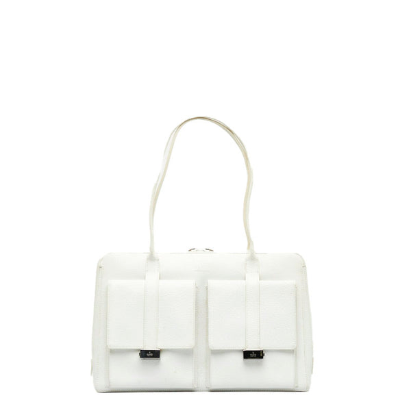 グッチ シルバー金具 ハンドバッグ ショルダーバッグ 002 1045 ホワイト レザー レディース GUCCI 【中古】