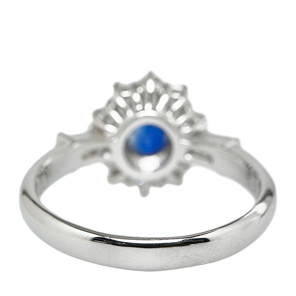 Pt900 プラチナ サファイア0.91ct ダイヤ0.532ct リング 指輪 レディース 15.5号 【中古】
