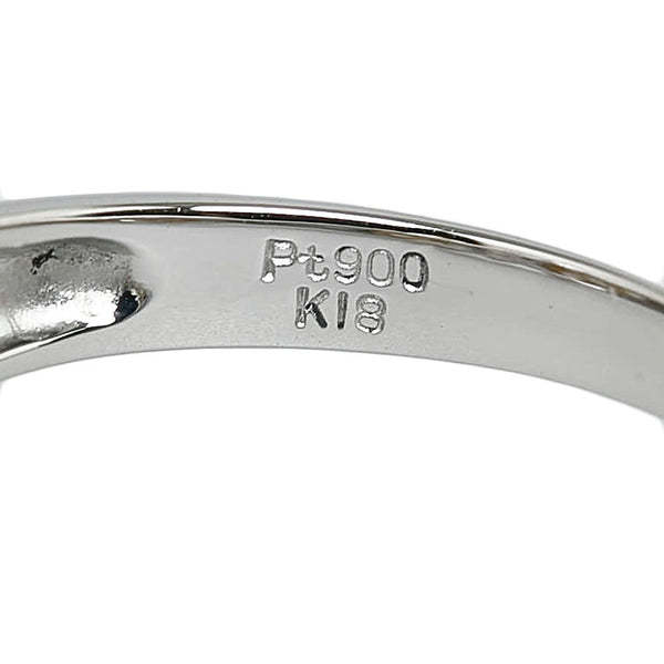 Pt900ベース/K18コンビ ダイヤ0.51ct プリンセスカット リング 指輪 レディース 12.5号 【中古】