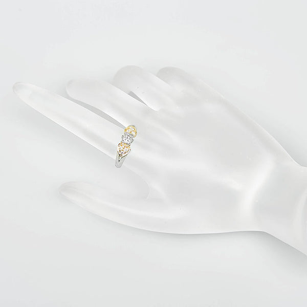 Pt900ベース/K18コンビ ダイヤ0.51ct プリンセスカット リング 指輪 レディース 12.5号 【中古】