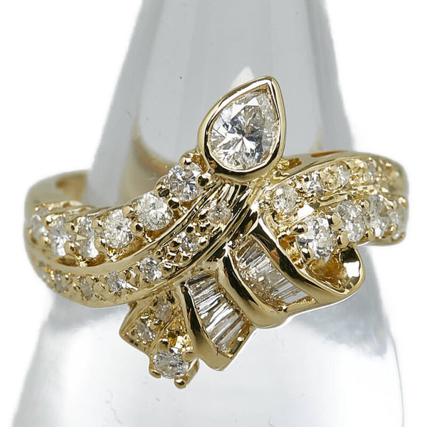 K18YG イエローゴールド ダイヤ0.88ct リング 指輪 レディース 10.5号 【中古】