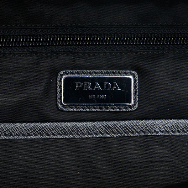 プラダ 三角ロゴプレート レーダー リュック バックパック 2VZ066 グリーン ブルー ブラック ナイロン レザー レディース PRADA 【中古】