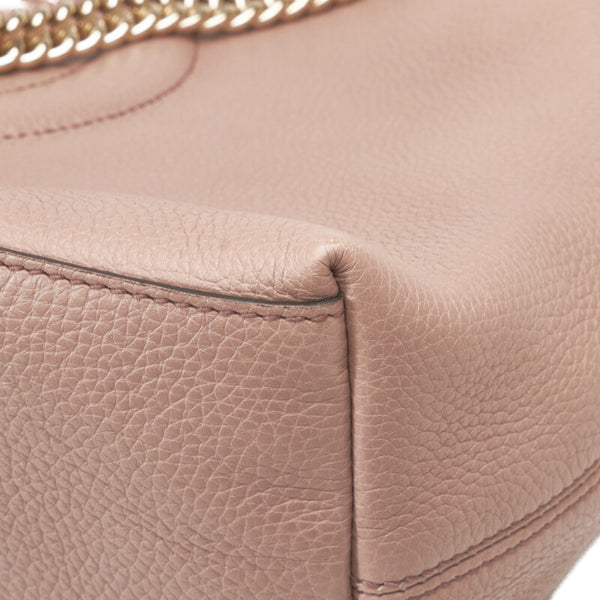 グッチ インターロッキングG ソーホー タッセルフリンジ チェーン ショルダーバッグ 308982 ピンク レザー レディース GUCCI 【中古】