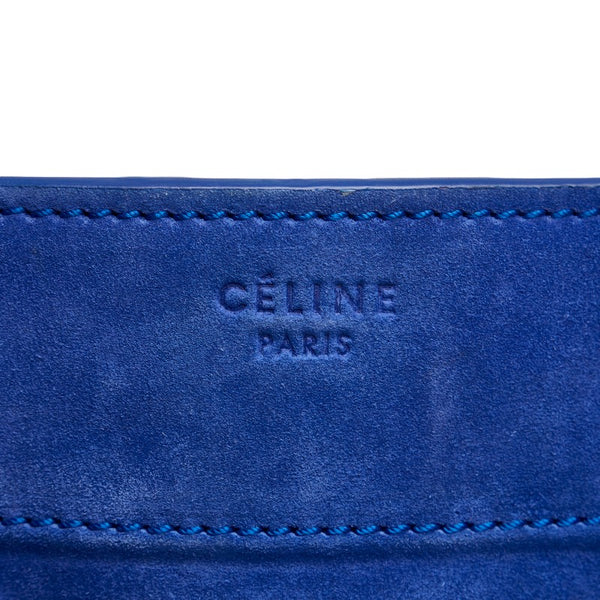 セリーヌ ラゲージ ファントム ハンドバッグ ブルー スウェード レザー レディース CELINE 【中古】
