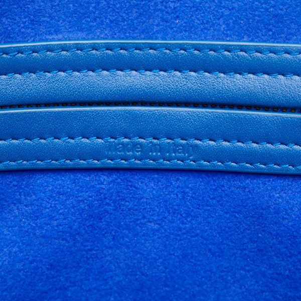 セリーヌ ラゲージ ファントム ハンドバッグ ブルー スウェード レザー レディース CELINE 【中古】