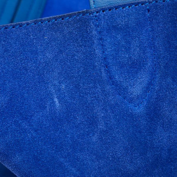 セリーヌ ラゲージ ファントム ハンドバッグ ブルー スウェード レザー レディース CELINE 【中古】