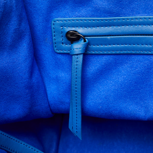 セリーヌ ラゲージ ファントム ハンドバッグ ブルー スウェード レザー レディース CELINE 【中古】
