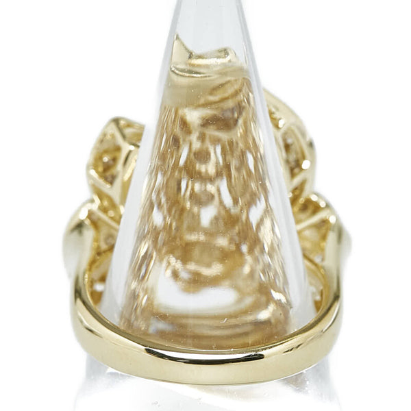 K18YG イエローゴールド ダイヤ2.51ct フラワーモチーフ 花 リング 指輪 レディース 13.5号 【中古】