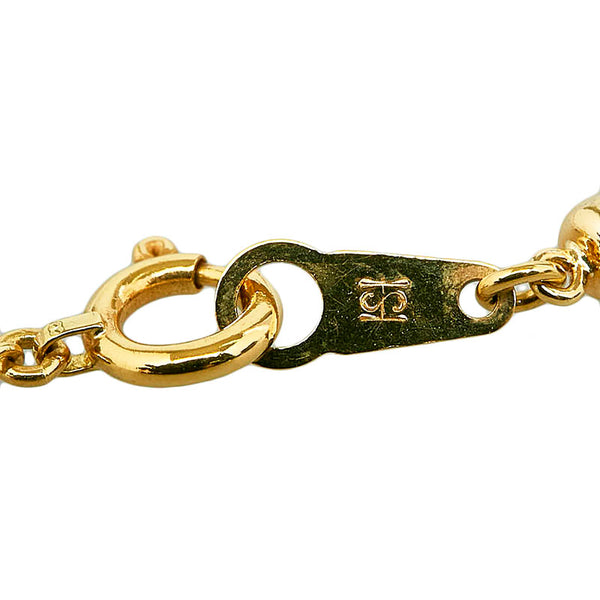 K18YG イエローゴールド 南洋真珠12～12.5mm エメラルド0.14ct ピンクサファイア0.13ct 長谷川幸子 ブローチ兼用 ネックレス レディース 【中古】