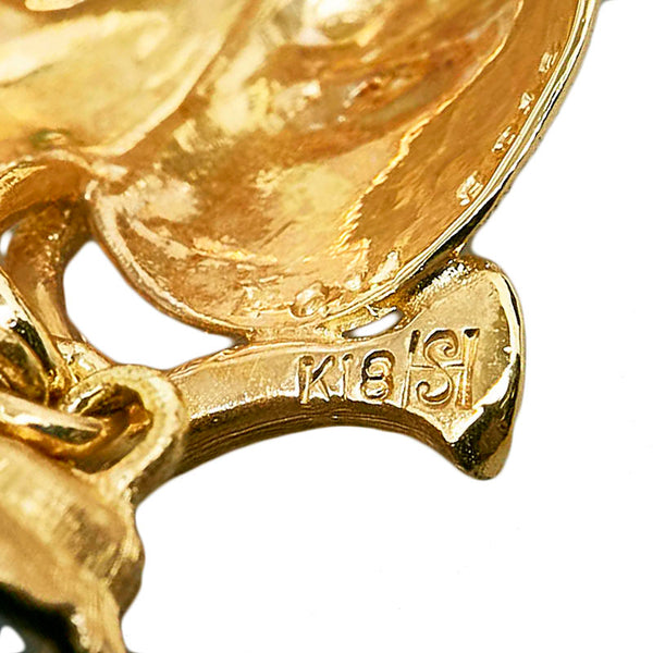 K18YG イエローゴールド 南洋真珠12～12.5mm エメラルド0.14ct ピンクサファイア0.13ct 長谷川幸子 ブローチ兼用 ネックレス レディース 【中古】