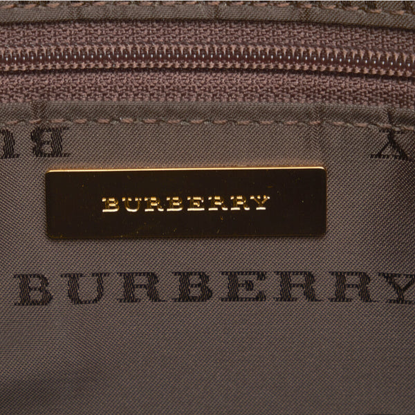 バーバリー ノバチェック シャドーホース ハンドバッグ トートバッグ ベージュ ブラウン キャンバス レザー レディース BURBERRY 【中古】