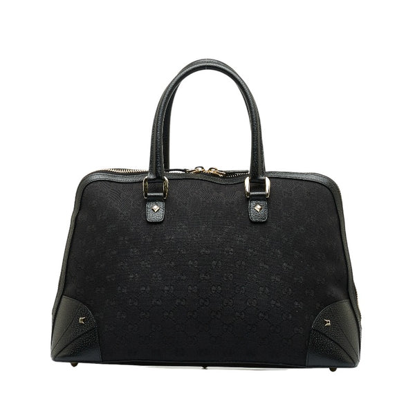 グッチ GGキャンバス ハンドバッグ トートバッグ 131024 ブラック キャンバス レザー レディース GUCCI 【中古】