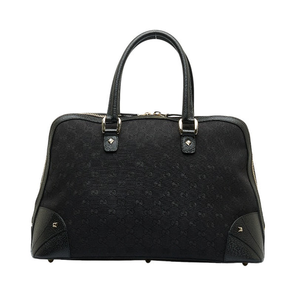 グッチ GGキャンバス ハンドバッグ トートバッグ 131024 ブラック キャンバス レザー レディース GUCCI 【中古】