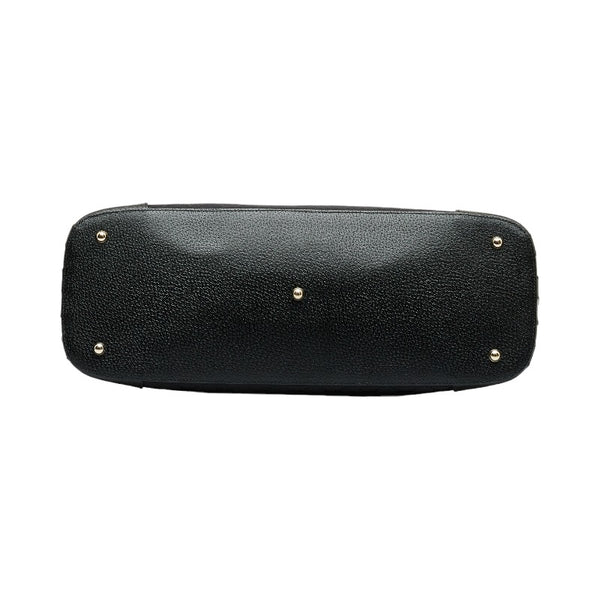 グッチ GGキャンバス ハンドバッグ トートバッグ 131024 ブラック キャンバス レザー レディース GUCCI 【中古】