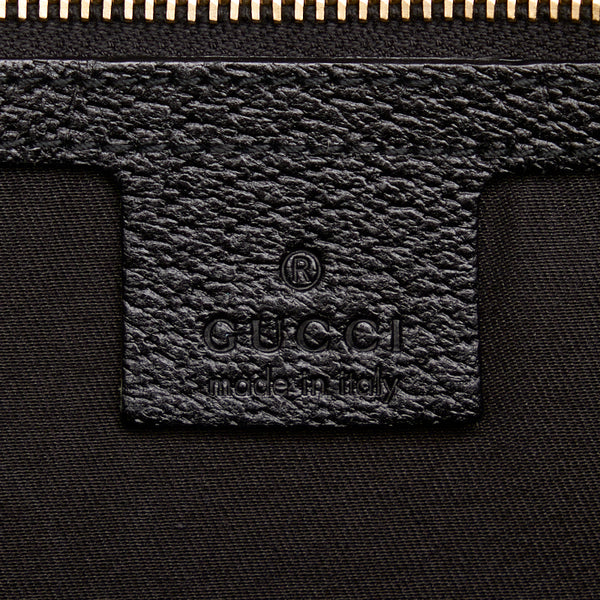 グッチ GGキャンバス ハンドバッグ トートバッグ 131024 ブラック キャンバス レザー レディース GUCCI 【中古】