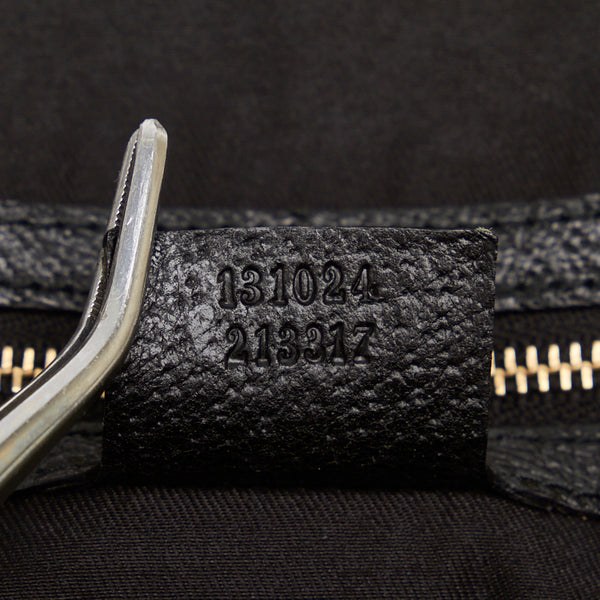 グッチ GGキャンバス ハンドバッグ トートバッグ 131024 ブラック キャンバス レザー レディース GUCCI 【中古】