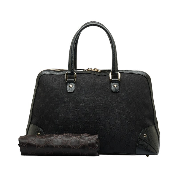 グッチ GGキャンバス ハンドバッグ トートバッグ 131024 ブラック キャンバス レザー レディース GUCCI 【中古】