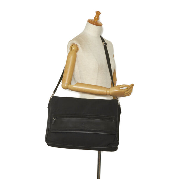 グッチ メッセンジャーバッグ 斜め掛け ショルダーバッグ 019 0376 ブラック ナイロン レザー メンズ GUCCI 【中古】