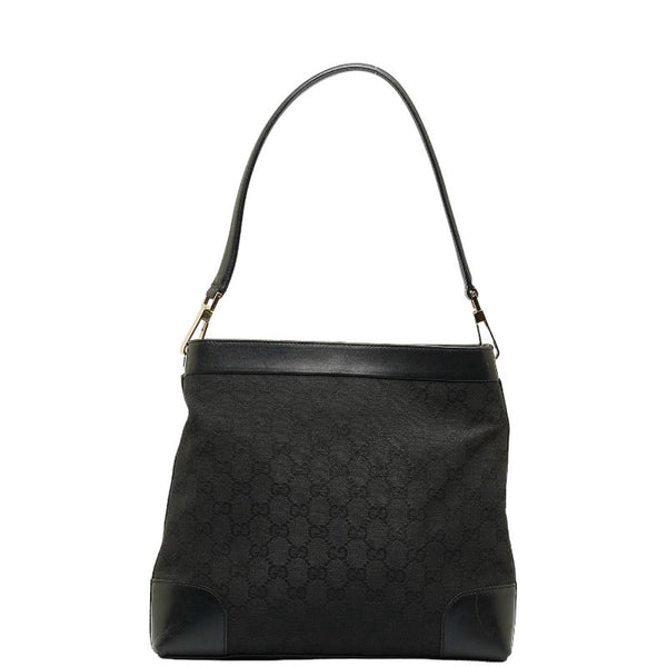 グッチ GGキャンバス ゴールド金具 ワンショルダーバッグ 001 4231 ブラック キャンバス レザー レディース GUCCI 【中古】