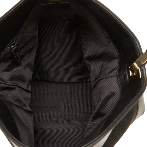 グッチ GGキャンバス ゴールド金具 ワンショルダーバッグ 001 4231 ブラック キャンバス レザー レディース GUCCI 【中古】