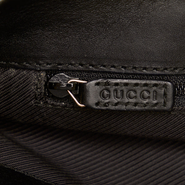 グッチ GGキャンバス ゴールド金具 ワンショルダーバッグ 001 4231 ブラック キャンバス レザー レディース GUCCI 【中古】