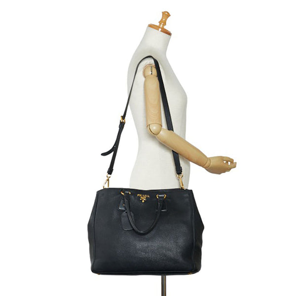 プラダ ハンドバッグ ショルダーバッグ 2WAY ブラック レザー レディース PRADA 【中古】