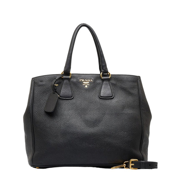 プラダ ハンドバッグ ショルダーバッグ 2WAY ブラック レザー レディース PRADA 【中古】