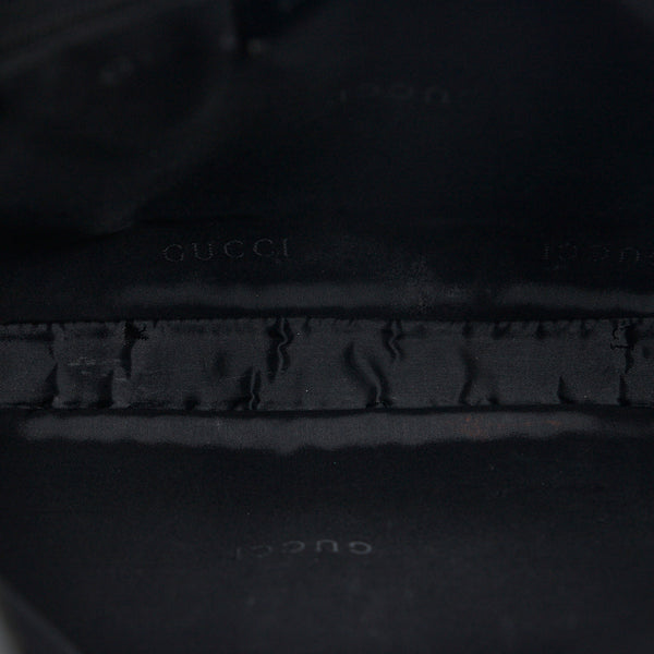 グッチ ジャッキー ハンドバッグ ワンショルダーバッグ 001 3306 カーキ ブラック ウール レザー レディース GUCCI 【中古】