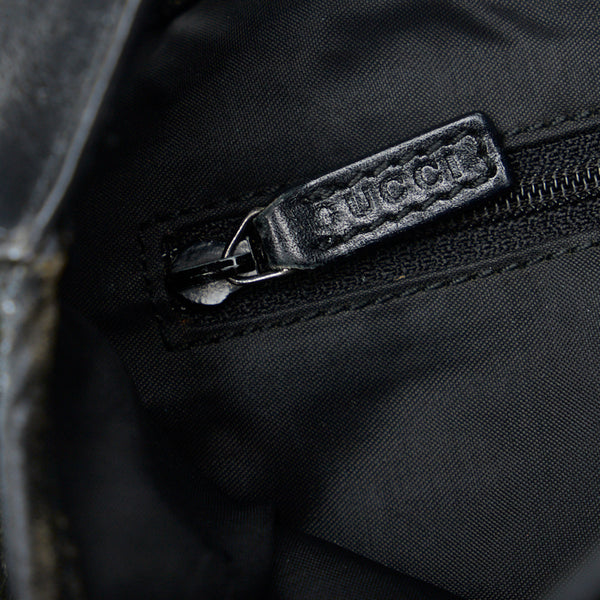 グッチ ジャッキー ハンドバッグ ワンショルダーバッグ 001 3306 カーキ ブラック ウール レザー レディース GUCCI 【中古】