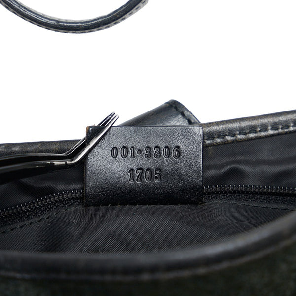 グッチ ジャッキー ハンドバッグ ワンショルダーバッグ 001 3306 カーキ ブラック ウール レザー レディース GUCCI 【中古】