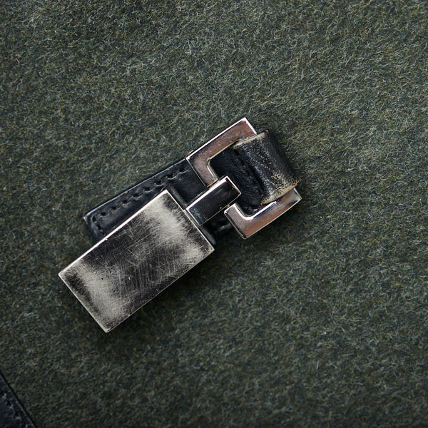 グッチ ジャッキー ハンドバッグ ワンショルダーバッグ 001 3306 カーキ ブラック ウール レザー レディース GUCCI 【中古】