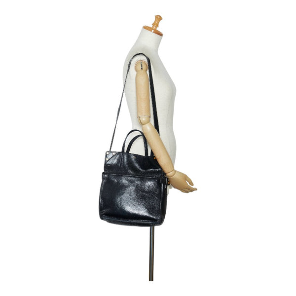 フェンディ フリップ スモール ハンドバッグ ショルダーバッグ 2WAY 8BT302 ブラック ブラウン レザー レディース FENDI 【中古】