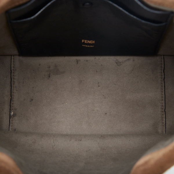 フェンディ フリップ スモール ハンドバッグ ショルダーバッグ 2WAY 8BT302 ブラック ブラウン レザー レディース FENDI 【中古】