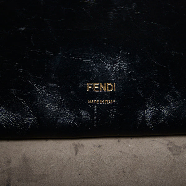 フェンディ フリップ スモール ハンドバッグ ショルダーバッグ 2WAY 8BT302 ブラック ブラウン レザー レディース FENDI 【中古】