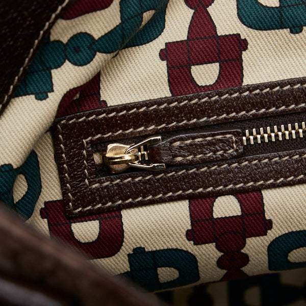 グッチ GG柄 ハンドバッグ ショルダーバッグ 163288 ブラウン レザー スエード レディース GUCCI 【中古】