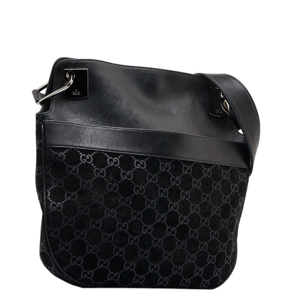 グッチ GG柄 斜め掛け ショルダーバッグ 001 3307 ブラック レザー スエード レディース GUCCI 【中古】