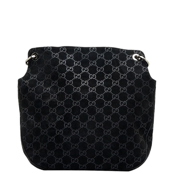 グッチ GG柄 斜め掛け ショルダーバッグ 001 3307 ブラック レザー スエード レディース GUCCI 【中古】
