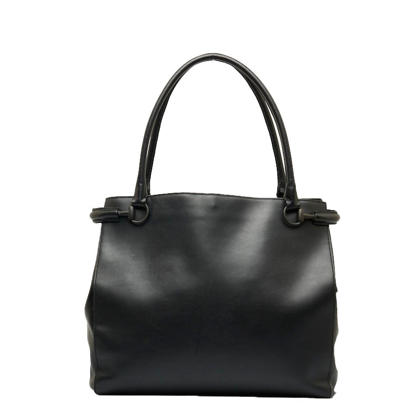 グッチ ホースビット ショルダーバッグ トートバッグ 101346 ブラック レザー レディース GUCCI 【中古】