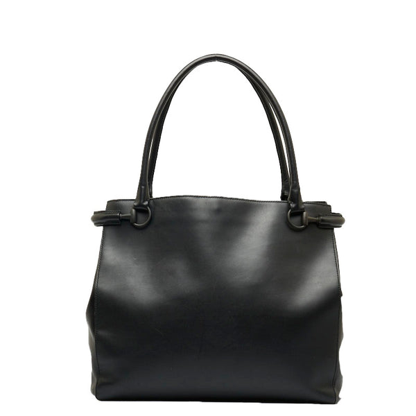 グッチ ホースビット ショルダーバッグ トートバッグ 101346 ブラック レザー レディース GUCCI 【中古】