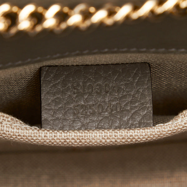 グッチ インターロッキングG チェーン ショルダーバッグ 510304 グレー レザー レディース GUCCI 【中古】