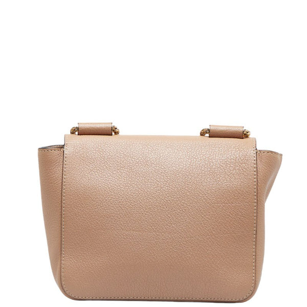 クロエ エルシー ミニ チェーン ショルダーバッグ ベージュ ゴールド レザー レディース Chloe 【中古】