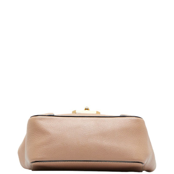 クロエ エルシー ミニ チェーン ショルダーバッグ ベージュ ゴールド レザー レディース Chloe 【中古】