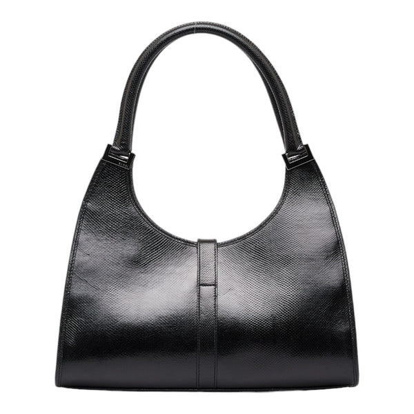 グッチ ジャッキー 型押し  ハンドバッグ ワンショルダーバッグ 002 1067 ブラック レザー レディース GUCCI 【中古】