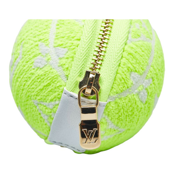 ルイ ヴィトン モノグラム パターン LV セットマッチ  キーホルダー M00842 イエロー ホワイト パイル レザー レディース LOUIS VUITTON 【中古】