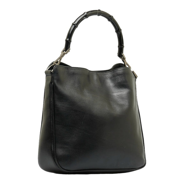 グッチ バンブー ハンドバッグ ショルダーバッグ 2WAY 001 1638 2123 ブラック レザー レディース GUCCI 【中古】